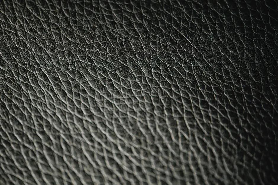 Textura de cuero negro en primer plano